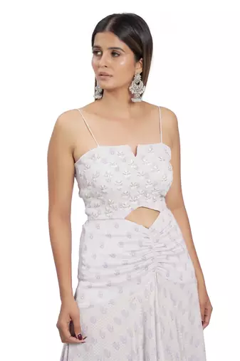Lilac embroidered gown
