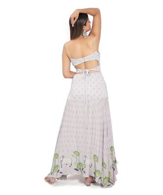 Lilac embroidered gown 4