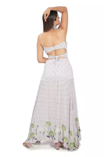 Lilac embroidered gown