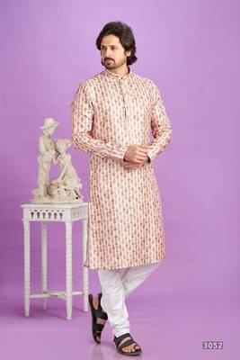 brown digital print  on semi cotton straight kurta churidar without lining fabric 1
