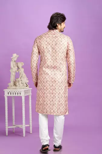 brown digital print  on semi cotton straight kurta churidar without lining fabric