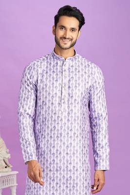 purple digital print  on semi cotton straight kurta churidar without lining fabric 3