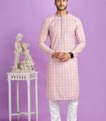 Pink digital print  on semi cotton straight kurta without lining fabric