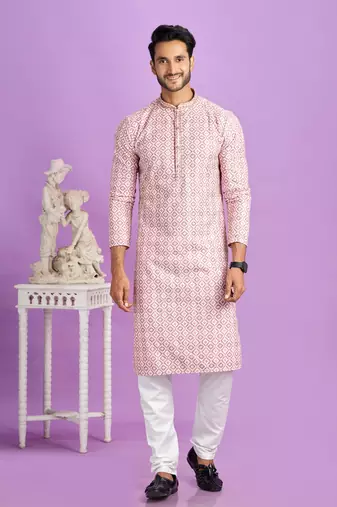 pink digital print  on semi cotton straight kurta churidar without lining fabric
