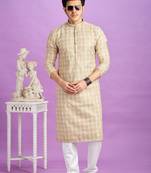 Brown digital print  on semi cotton straight kurta without lining fabric