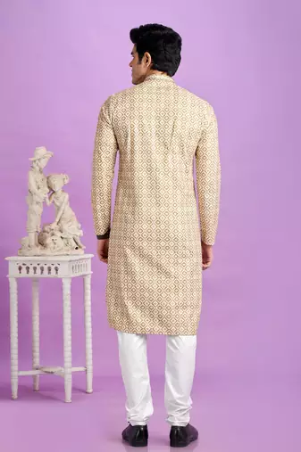 brown digital print  on semi cotton straight kurta churidar without lining fabric