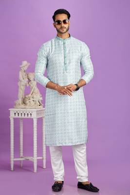 teal green digital print  on semi cotton straight kurta churidar without lining fabric 2
