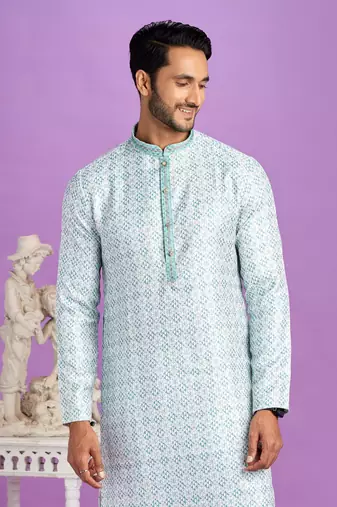 teal green digital print  on semi cotton straight kurta churidar without lining fabric