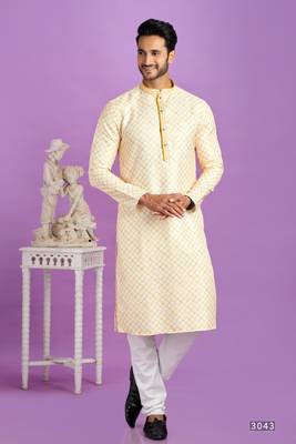 yellow digital print  on semi cotton straight kurta churidar without lining fabric. 1