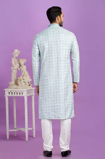teal green digital print  on semi cotton straight kurta churidar without lining fabric