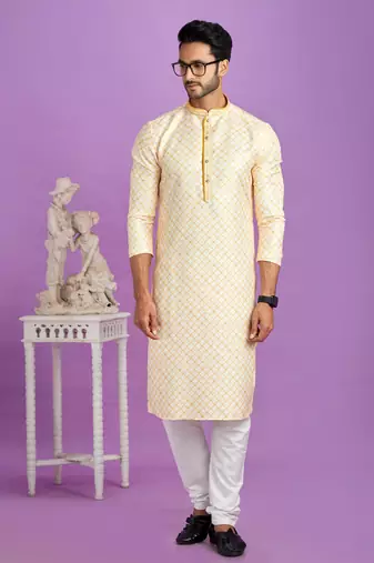 yellow digital print  on semi cotton straight kurta churidar without lining fabric.
