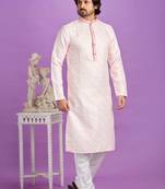 Pink digital print  on semi cotton straight kurta without lining fabric