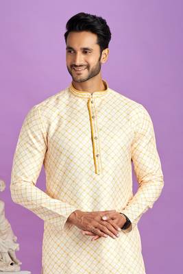 yellow digital print  on semi cotton straight kurta churidar without lining fabric. 3