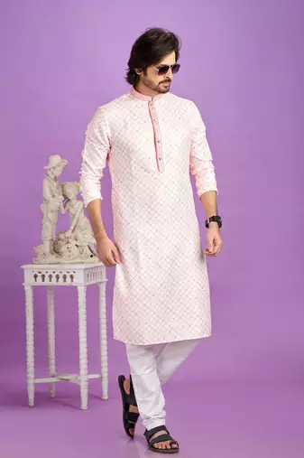 pink digital print  on semi cotton straight kurta churidar without lining fabric