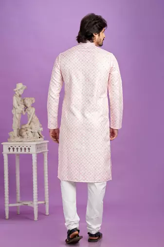 pink digital print  on semi cotton straight kurta churidar without lining fabric