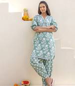 Mint green cotton coord set
