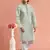 pista green digital print on cotton fabric with thread work straight kurta churidar for men