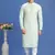 green  embroidery cotton fabric with digital print straight kurta churidar for men