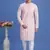 pink embroidery cotton fabric with digital print straight kurta pajama for men