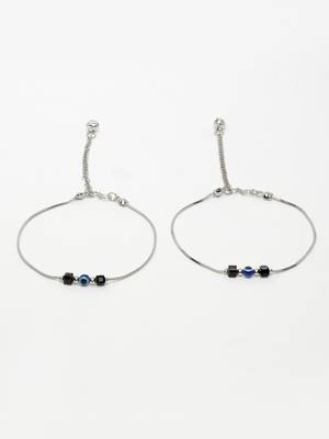  women's silver-plated evil eye anklet 2