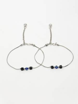  women's silver-plated evil eye anklet 3