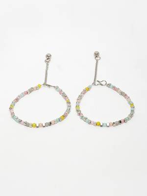 women's multi-coloured artificial beads anklet 3