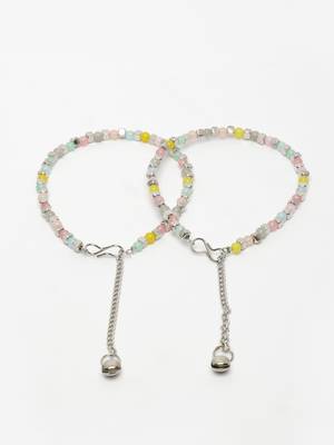 women's multi-coloured artificial beads anklet 4