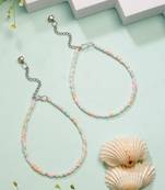  women's multi-coloured artificial beads anklet