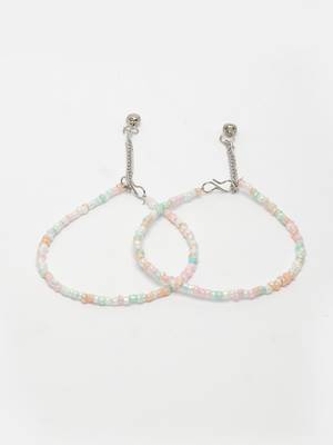  women's multi-coloured artificial beads anklet 2