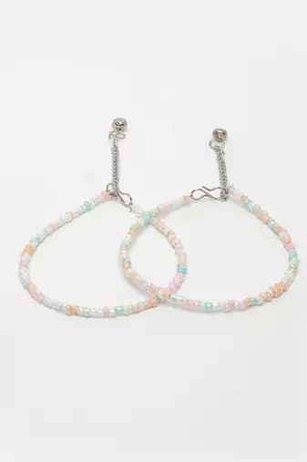  women's multi-coloured artificial beads anklet