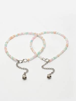  women's multi-coloured artificial beads anklet 4