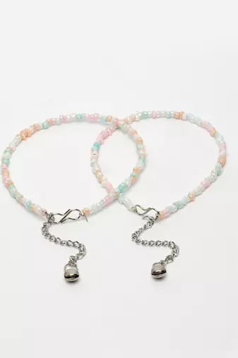  women's multi-coloured artificial beads anklet