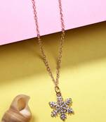  women's rose gold-plated chain with snowflake pendant