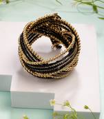 women's rhodium-plated artificial beads western cuff bracelet