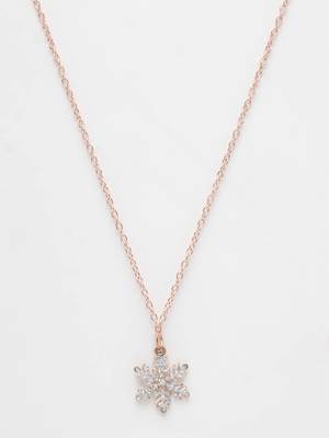  women's rose gold-plated chain with snowflake pendant 2