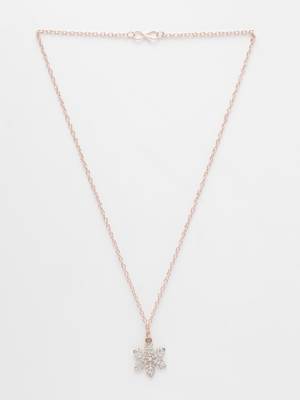  women's rose gold-plated chain with snowflake pendant 3