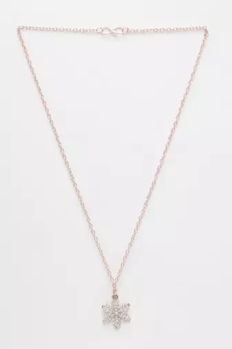  women's rose gold-plated chain with snowflake pendant