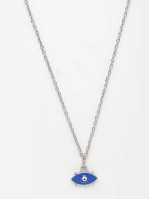  women's silver-plated chain with evil eye pendant 2