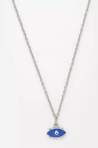  women's silver-plated chain with evil eye pendant