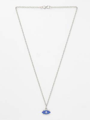  women's silver-plated chain with evil eye pendant 3