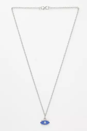  women's silver-plated chain with evil eye pendant