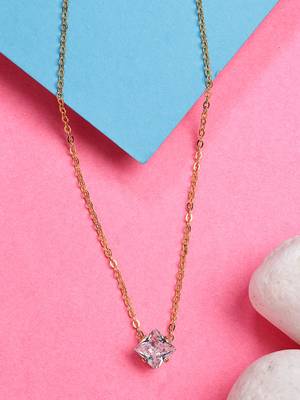  women's gold-plated artificial stones pendant with chain 1