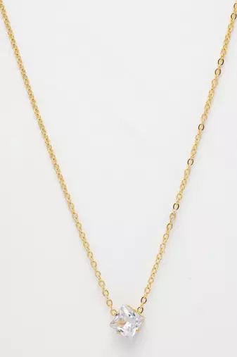  women's gold-plated artificial stones pendant with chain