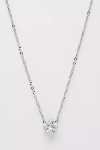  women's silver-plated artificial stones pendant with chain