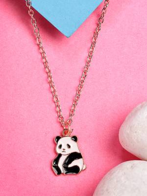  women's rose gold-plated chain with panda pendant 1