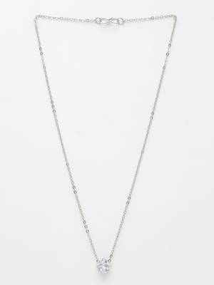  women's silver-plated artificial stones pendant with chain 3