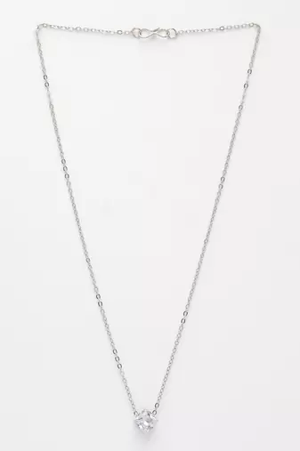  women's silver-plated artificial stones pendant with chain