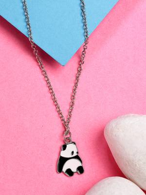 women's silver-plated chain with panda pendant 1