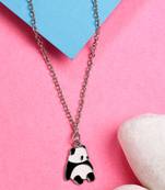  women's silver-plated chain with panda pendant