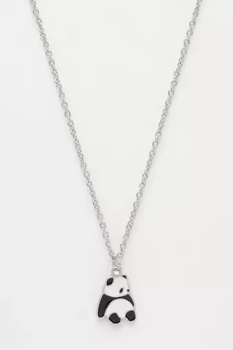  women's silver-plated chain with panda pendant